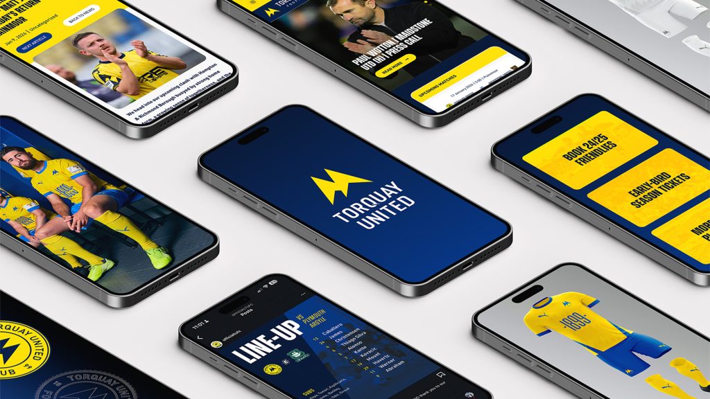 Torquay United Brand Identity and Website Design | Eyebrowse Design and Direction